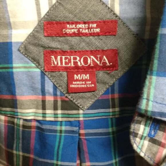 Men's Merona Medium Long-Sleeved Button-Down Shirt (21.5" ptp) - Picture 4 of 6